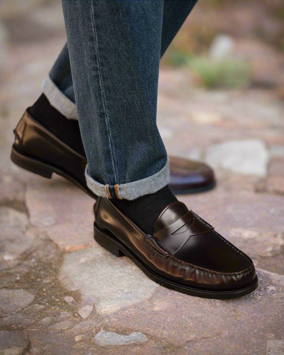 Vellano Burgundy Penny Loafers