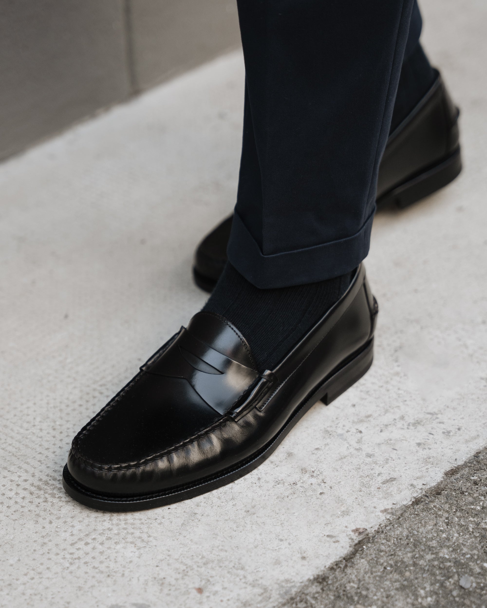 Vellano Black Penny Loafers