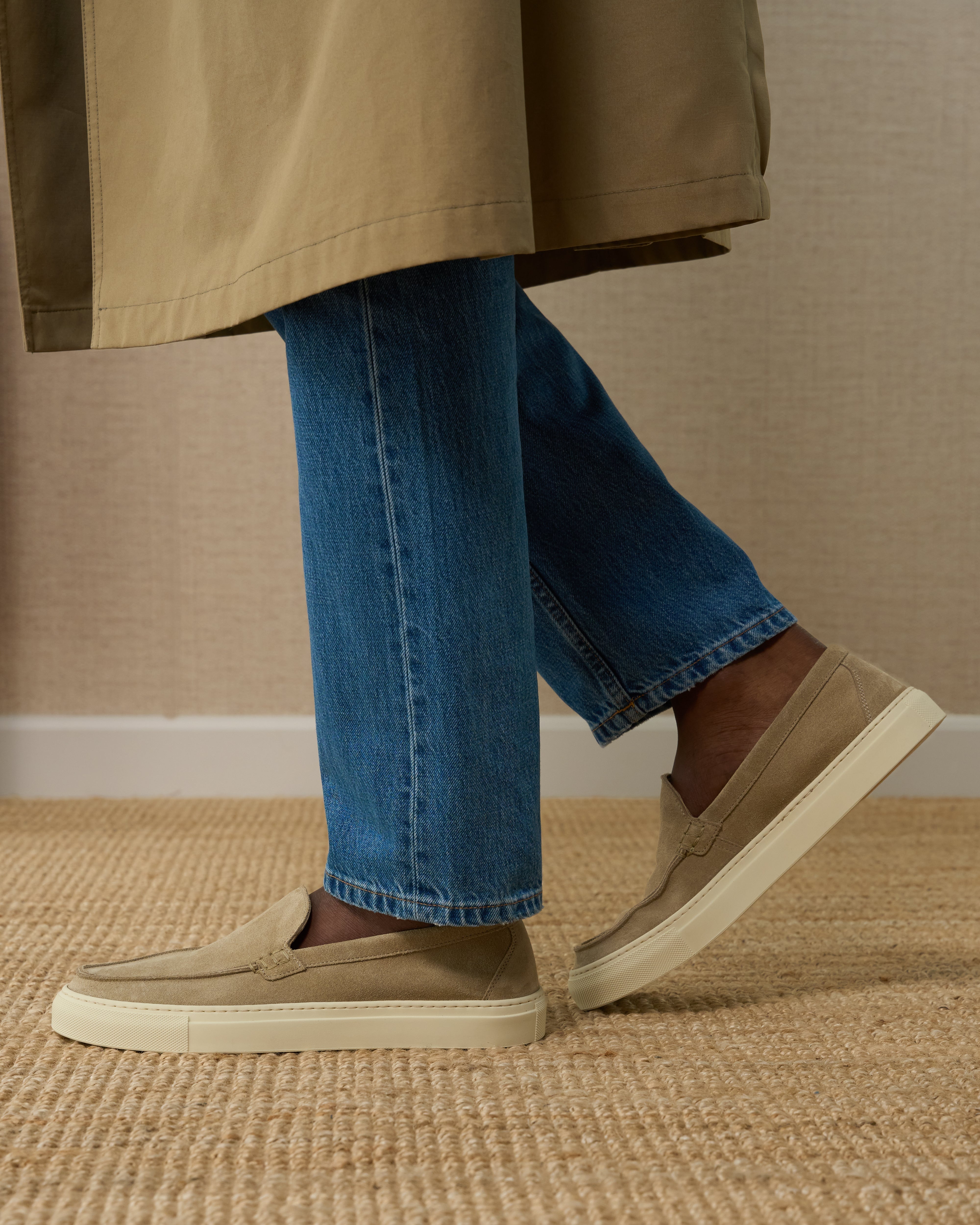 Vellano Thornmere Suede Loafers in Sand