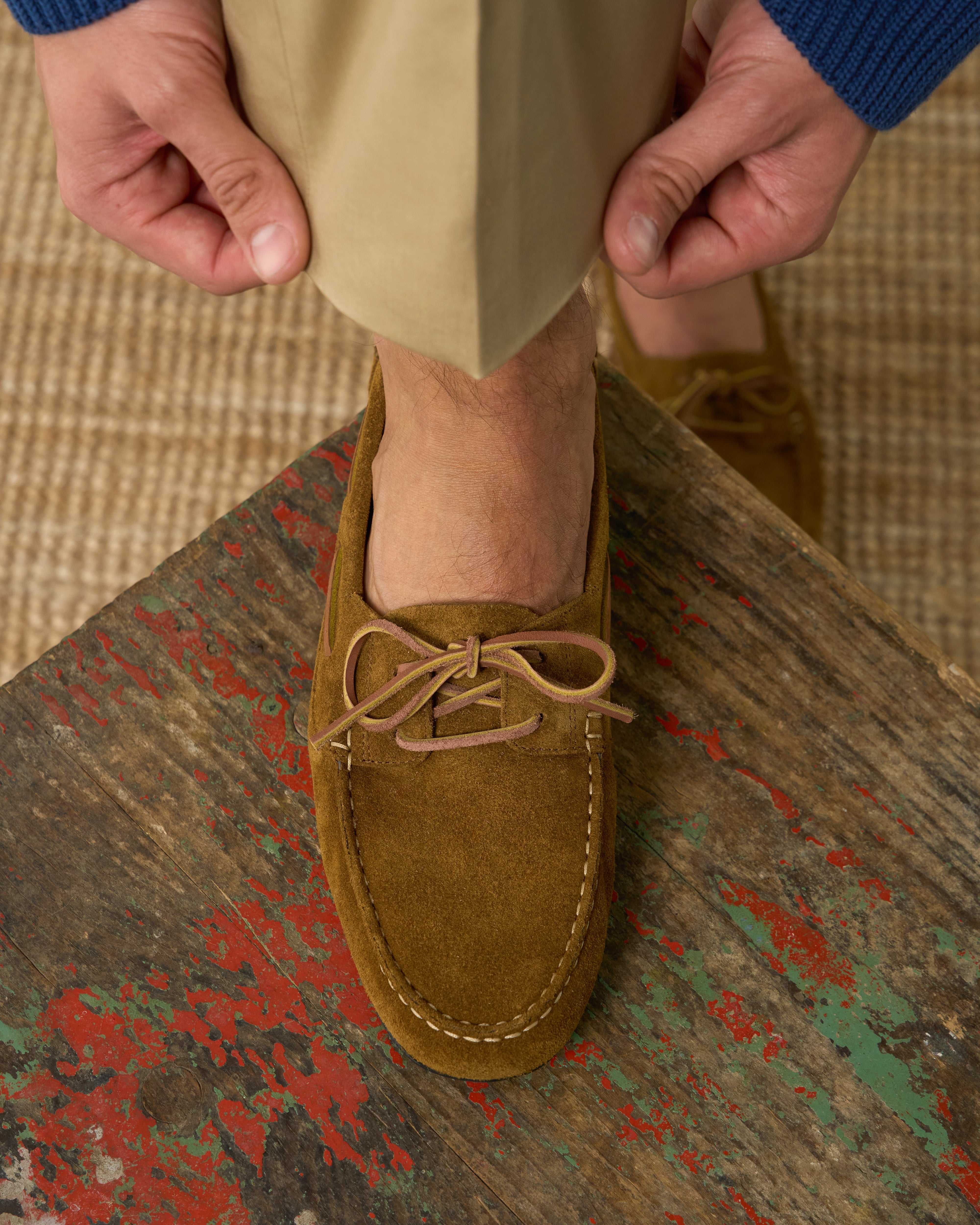Vellano Branlow Suede Moccasins in Beige