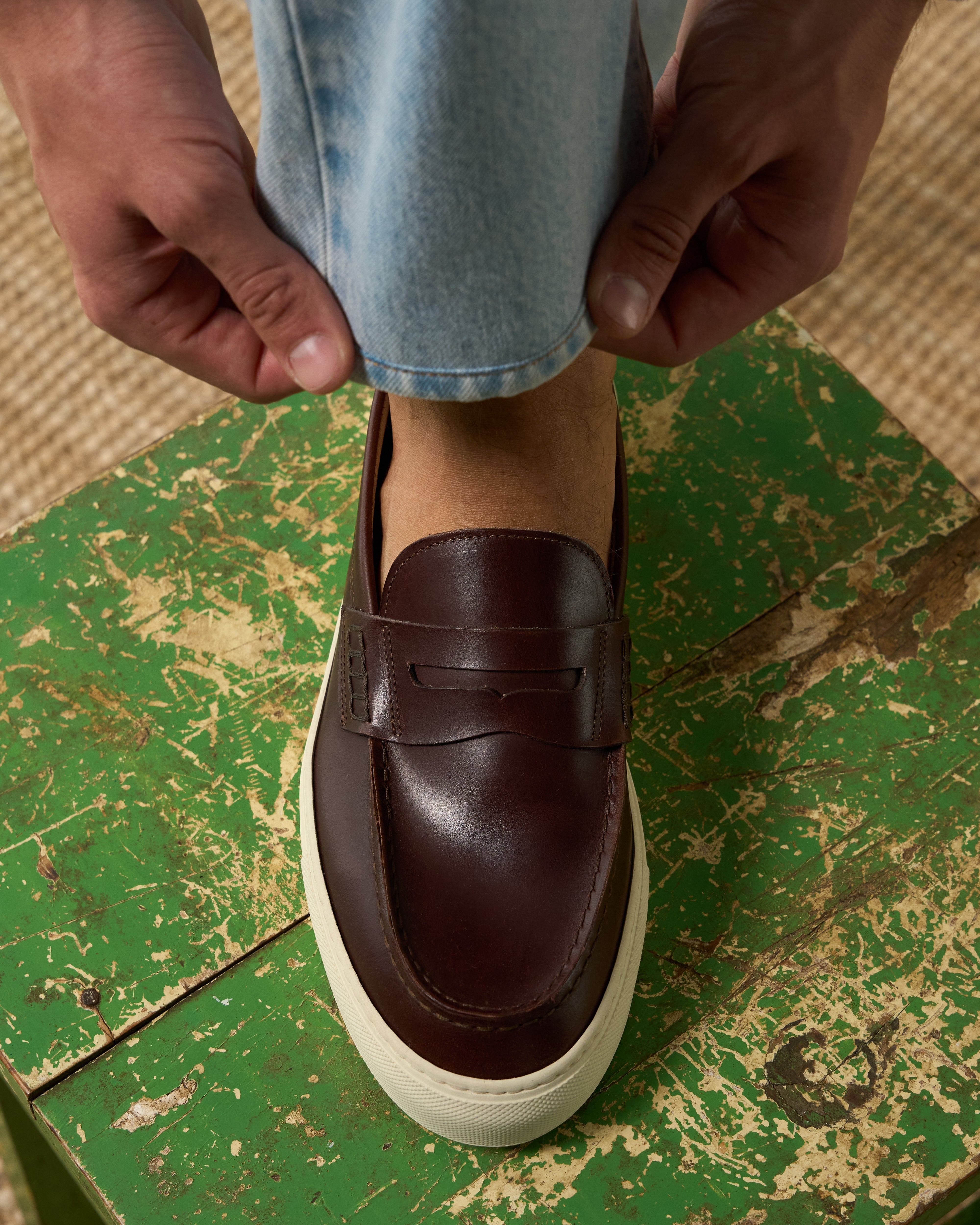 Vellano Scruscion Leather Loafers in Dark Brown
