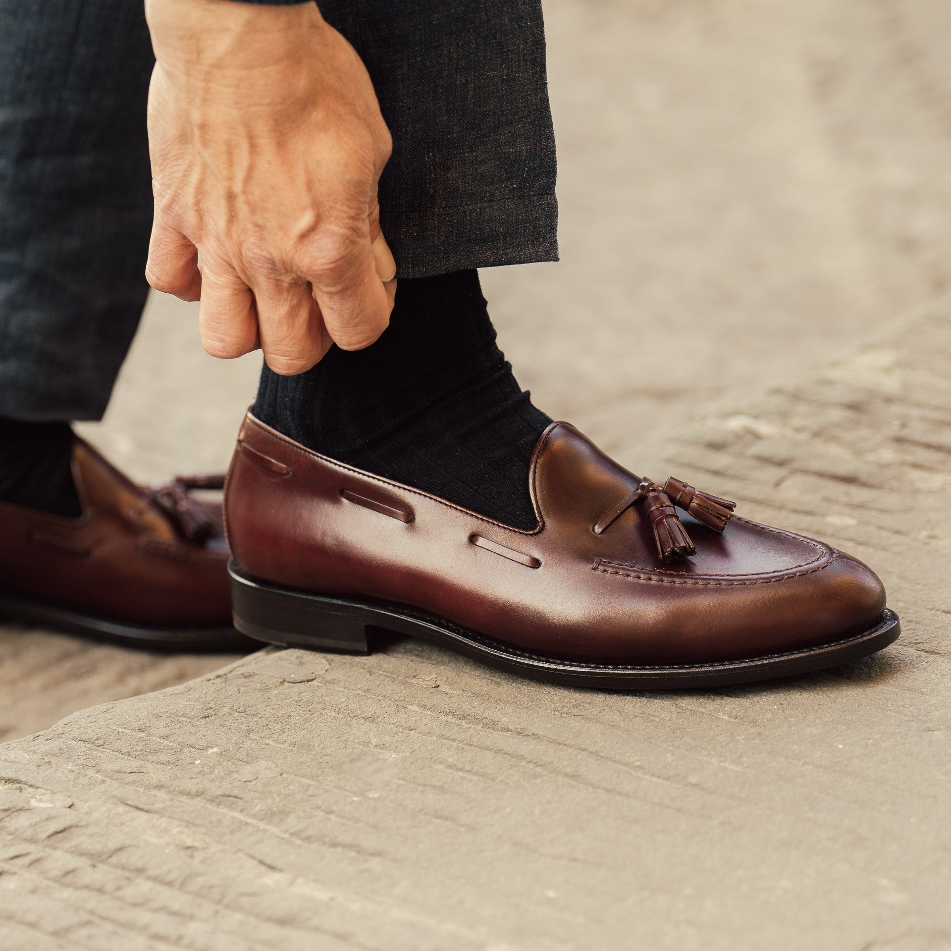 Vellano Cordovan Tassel Loafers