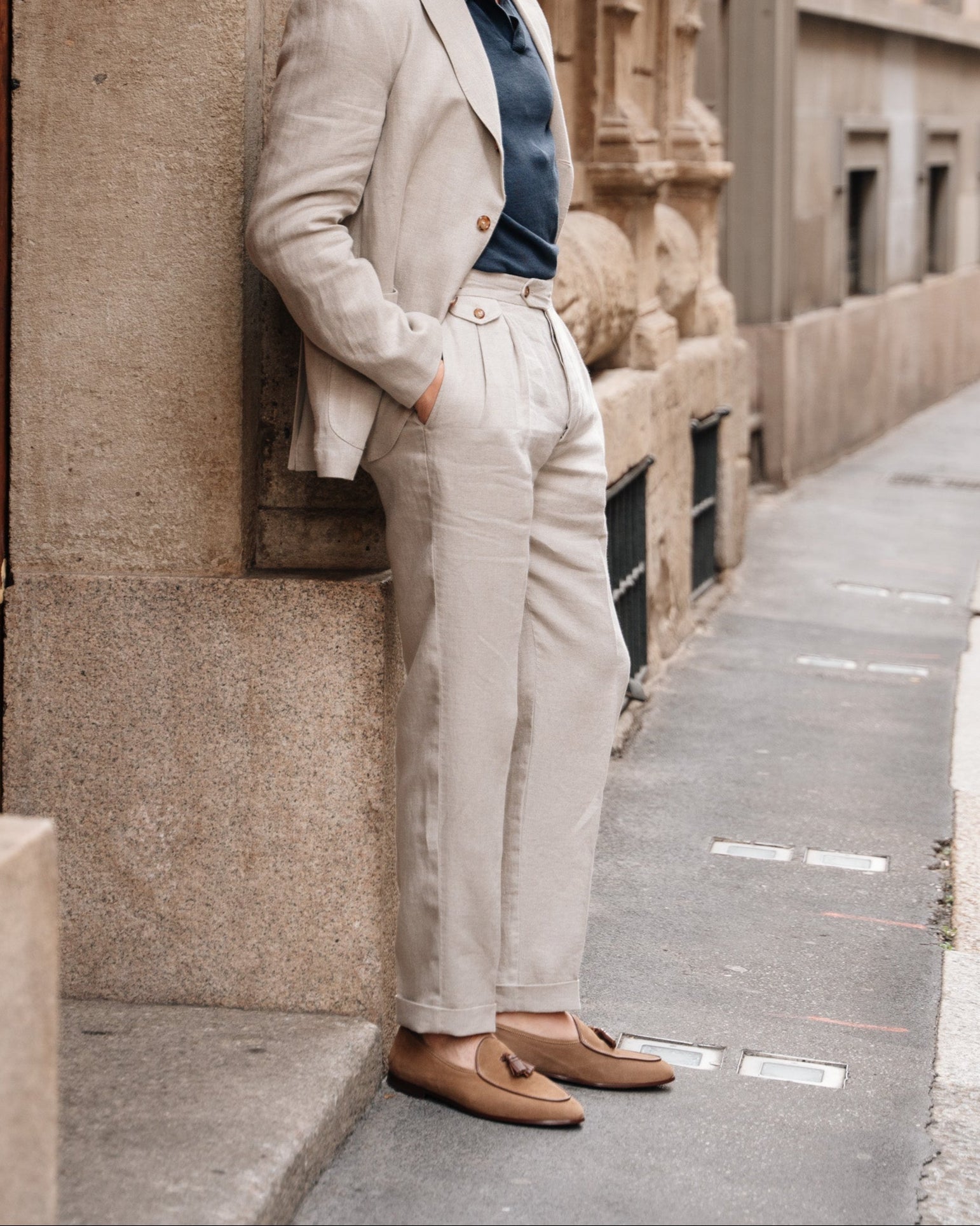 Vellano Bellagio Beige Suede Loafers