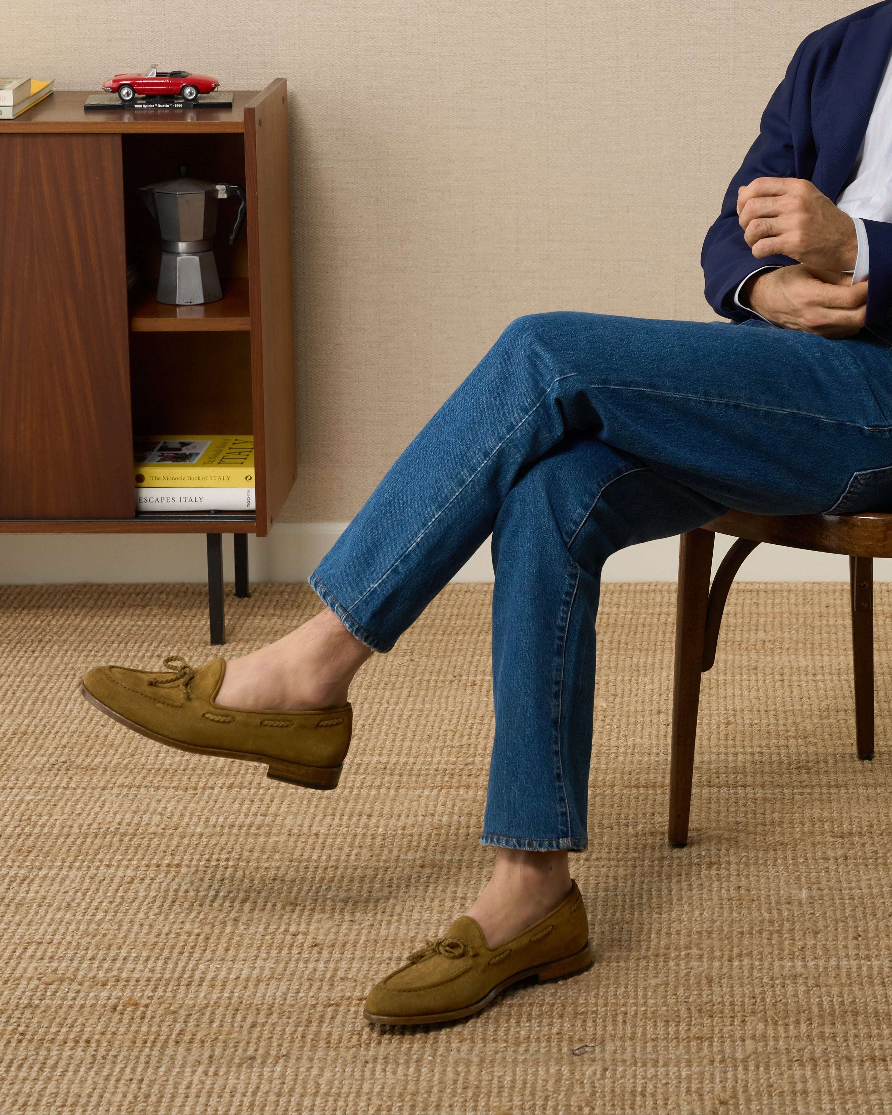 Vellano Tan Suede Tassel Loafers