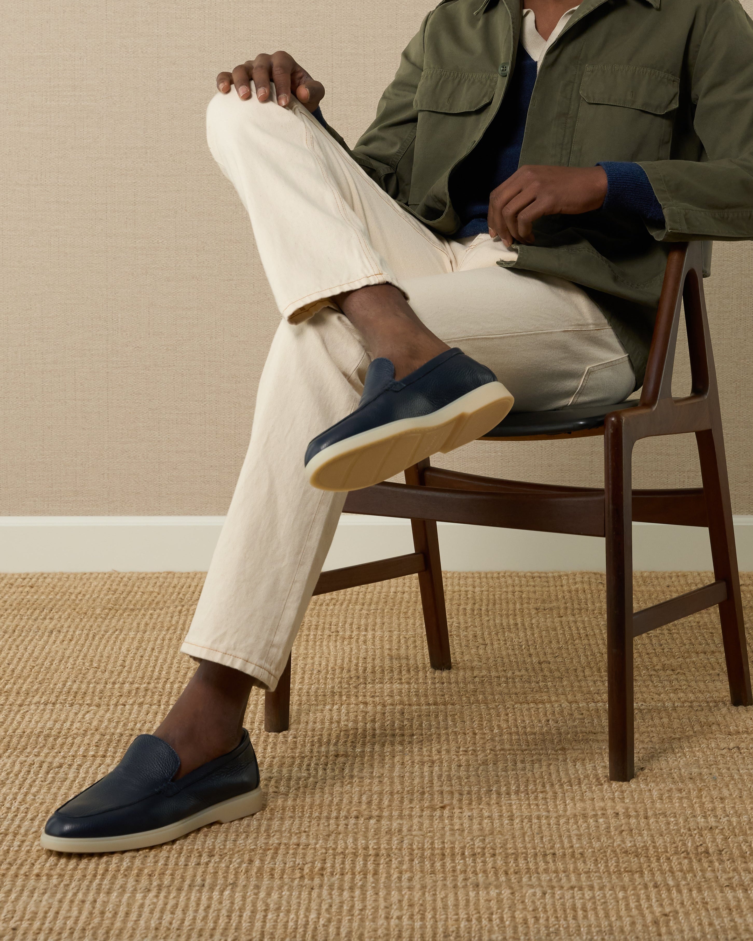 Vellano Calbridge Deer Leather Loafers in Blue