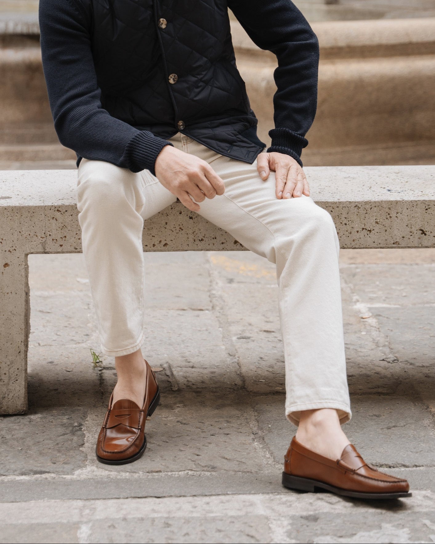 Vellano Cognac Penny Loafers