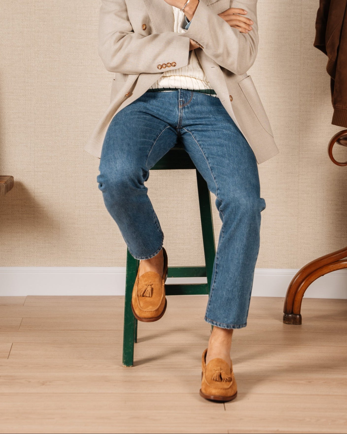 Vellano Marusee Beige Suede Loafers