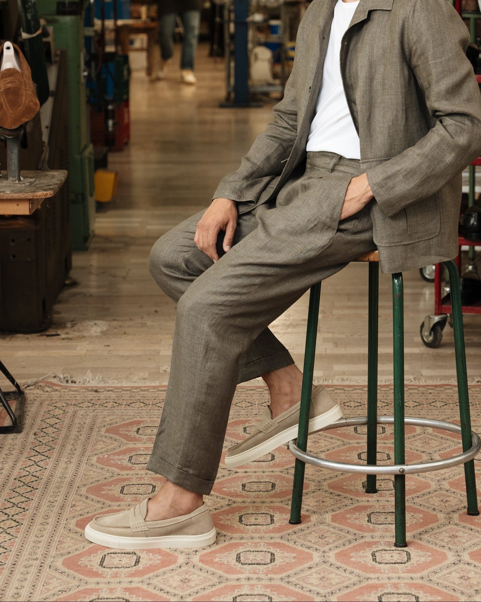 Vellano Marlewyn Suede Loafers in Beige