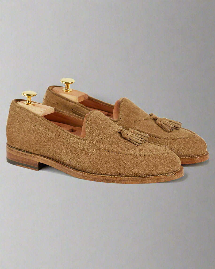 Vellano Halverton Sand Beige Suede Tassel Loafers