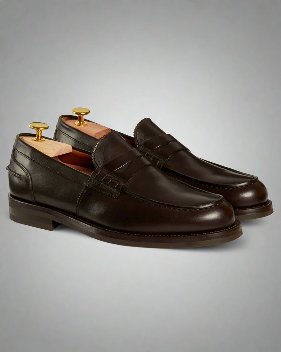 Vellano Harrowmere Heritage Penny Loafers – Dark Brown