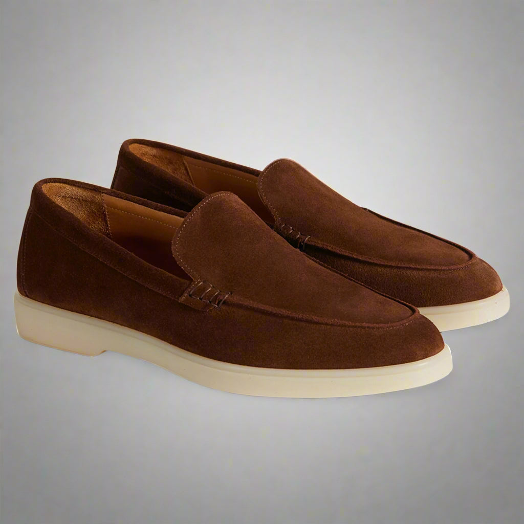 Vellano Calbridge Suede Loafers in Tobacco Brown
