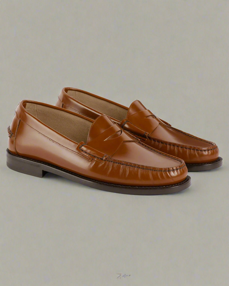 Vellano Cognac Penny Loafers
