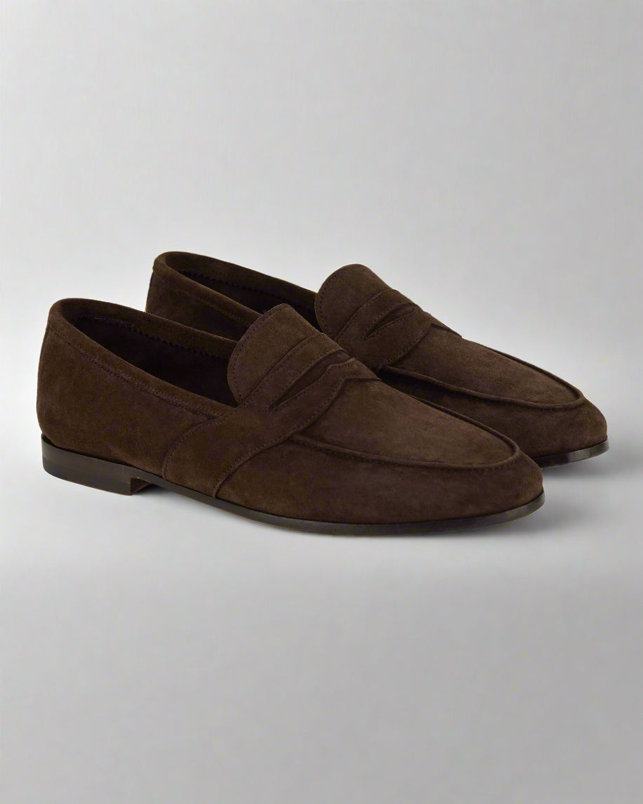 Vellano Deep Brown Suede Loafers