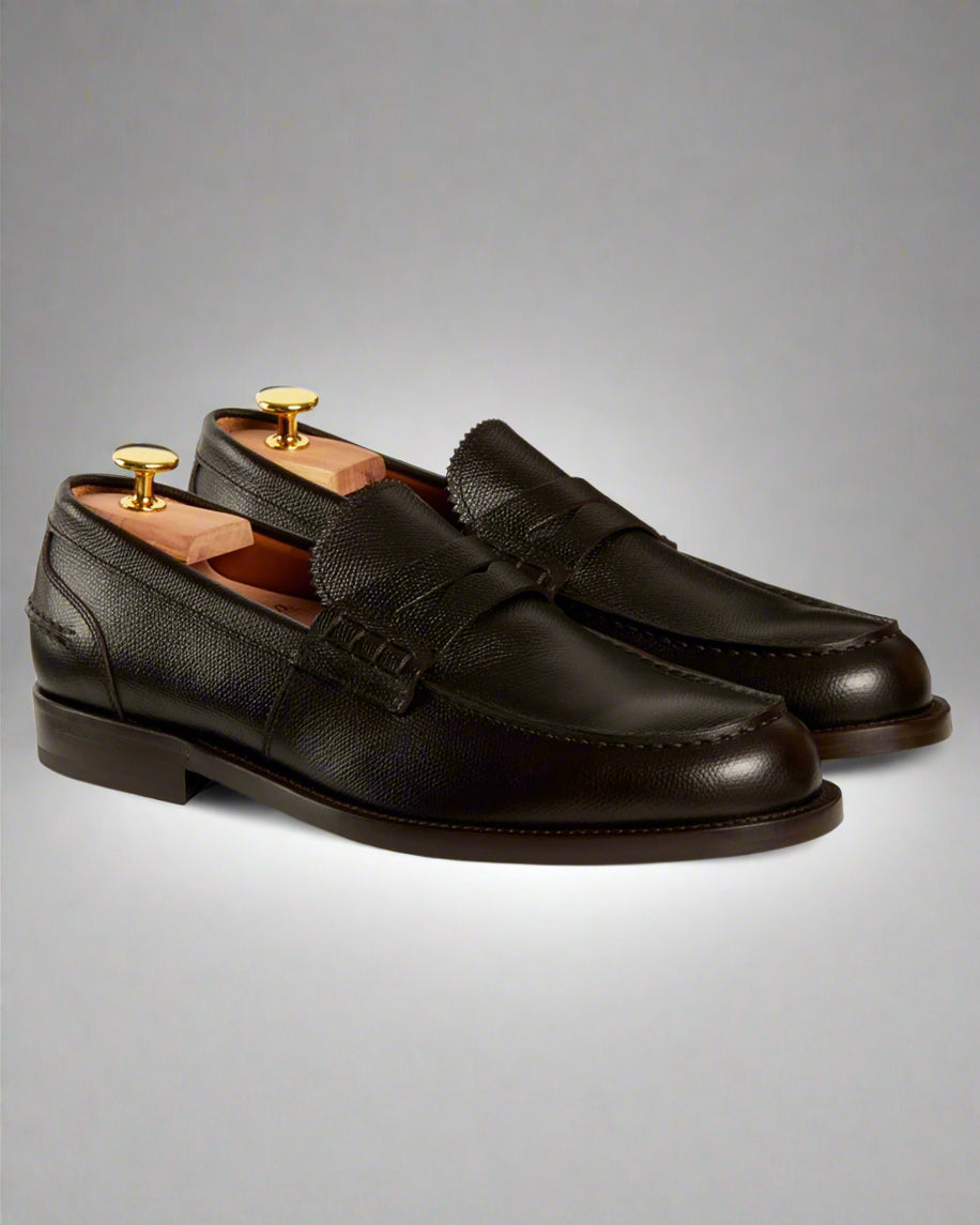 Vellano Harrowmere Tumbled Leather Penny Loafers