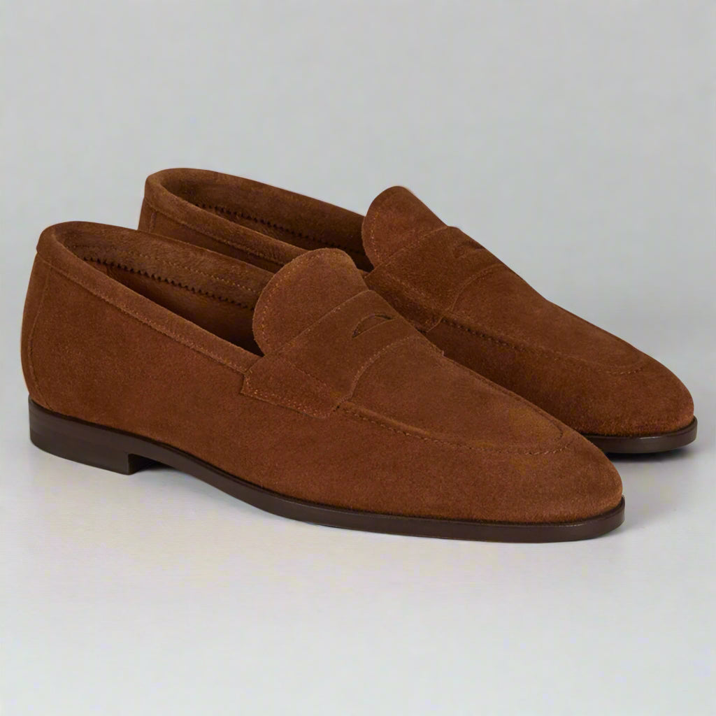 Vellano Pattee Tobacco Suede Loafers