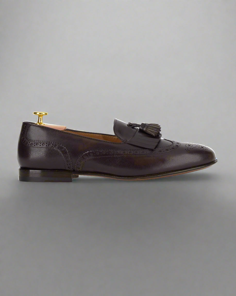Vellano Deep Brown Tassel Loafers