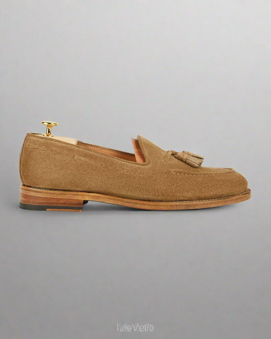 Vellano Halverton Sand Beige Suede Tassel Loafers