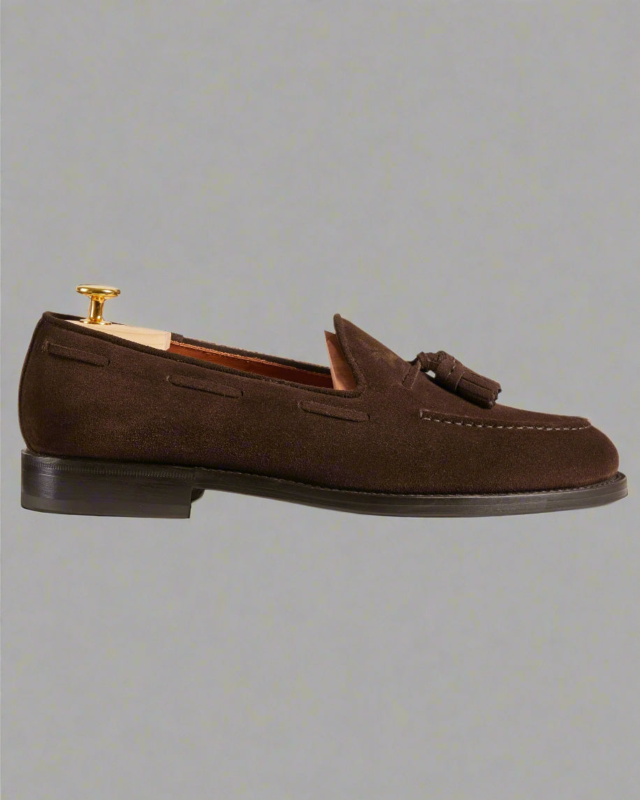 Vellano Halverton Dark Brown Suede Tassel Loafers