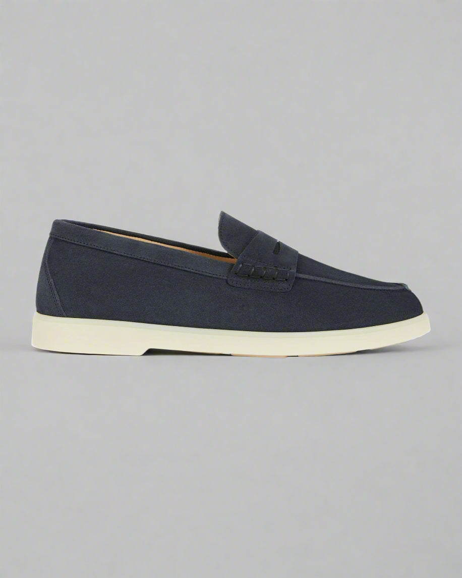 Vellano Ashmere Suede Loafers in Blue