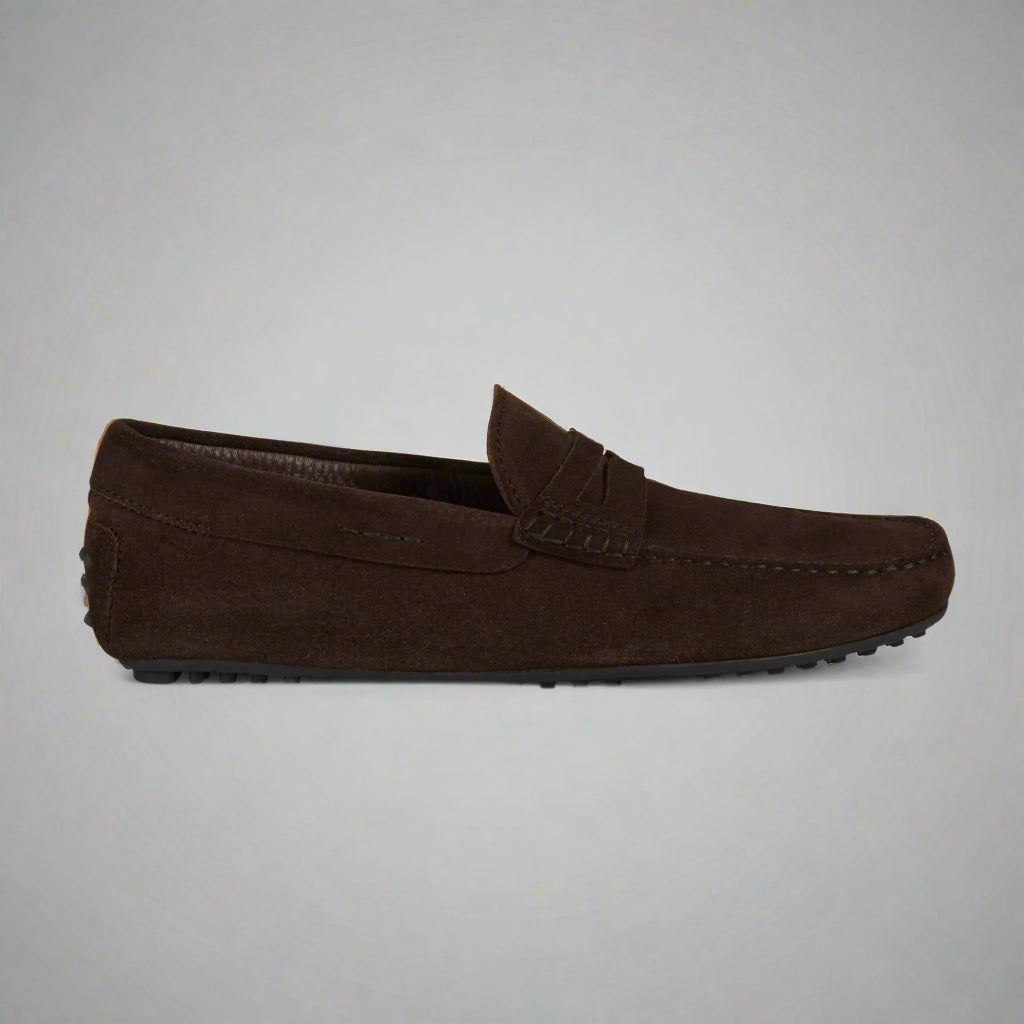 Vellano Eldwynd Dark Brown Suede Moccasins