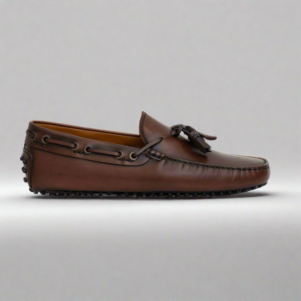Vellano Branlow Tassel Moccasins in Vintage Brown