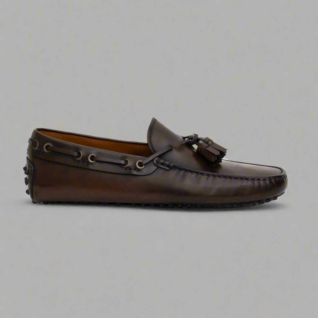 Vellano Eldwynd Tassel Moccasins in Dark Brown