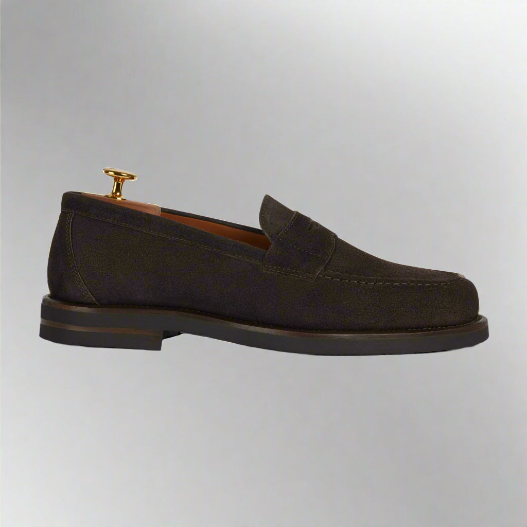 Vellano Harrowmere Greased Suede Penny Loafers