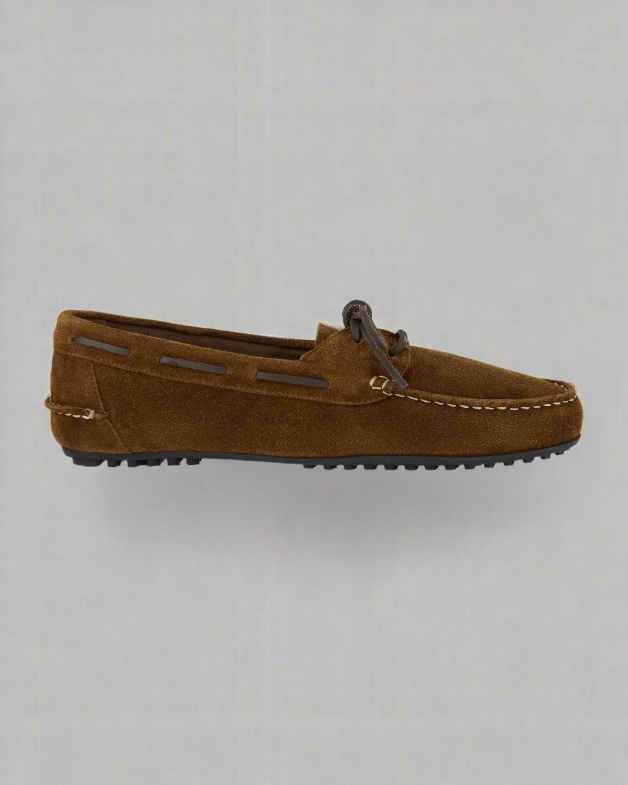 Vellano Branlow Suede Moccasins in Tobacco Brown