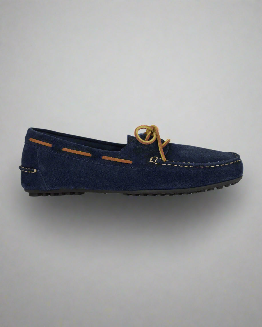 Vellano Branlow Suede Driving Moccasins in Blue