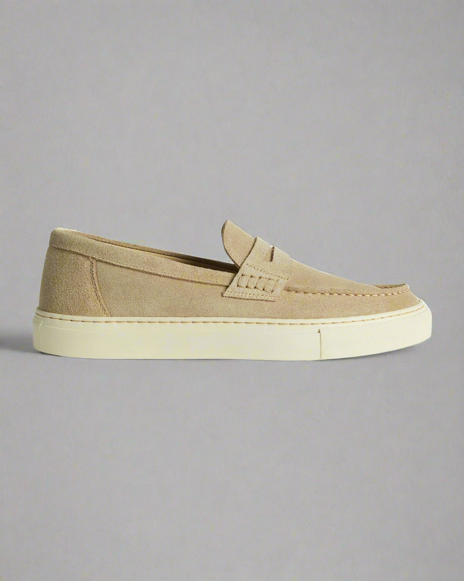 Vellano Marlewyn Suede Loafers in Beige