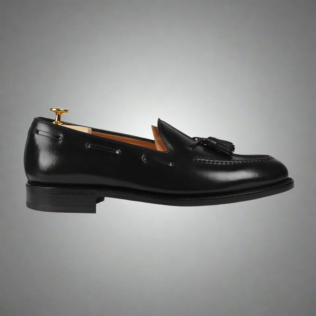 Vellano Halverton Black Cordovan Tassel Loafers