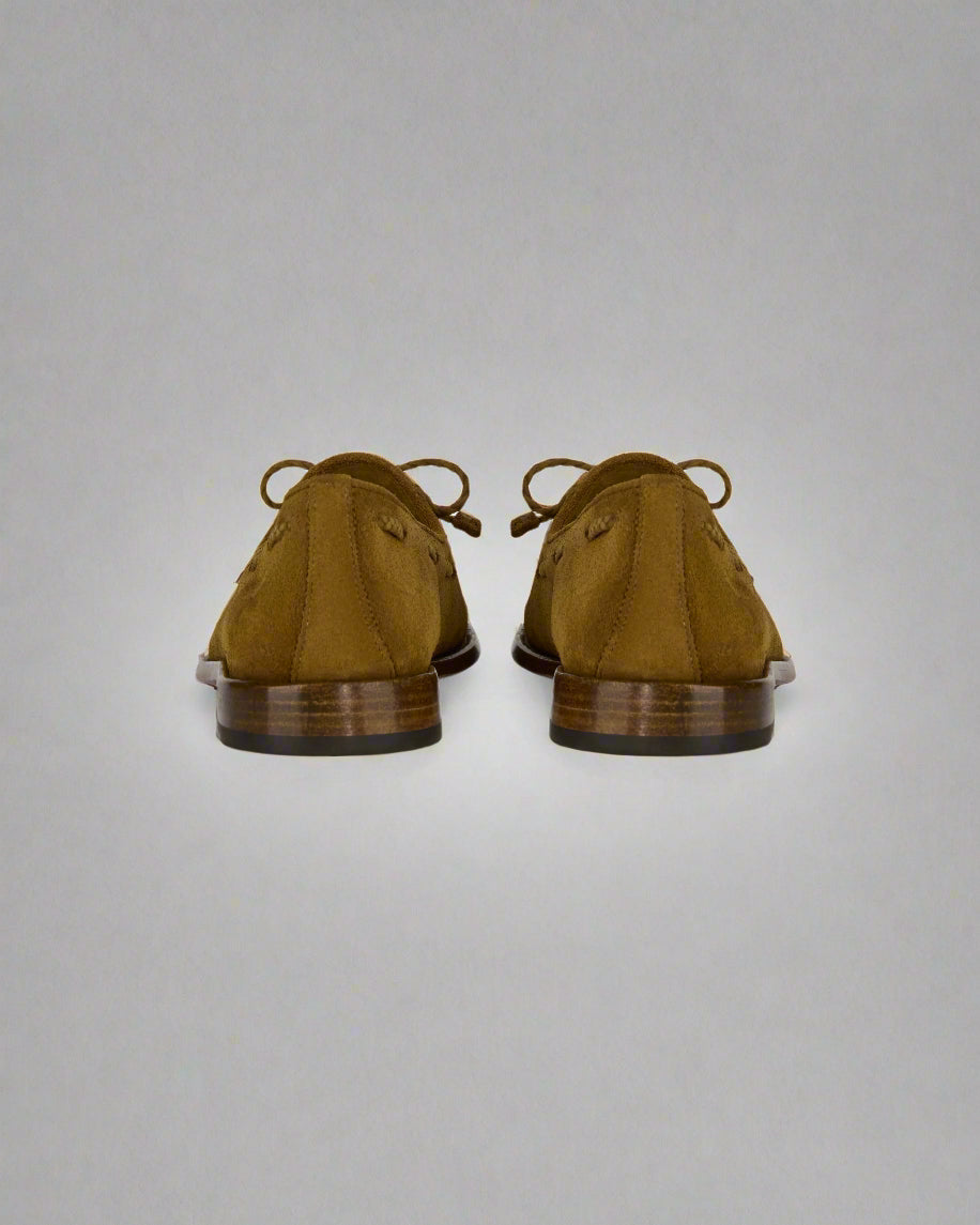 Vellano Tan Suede Tassel Loafers
