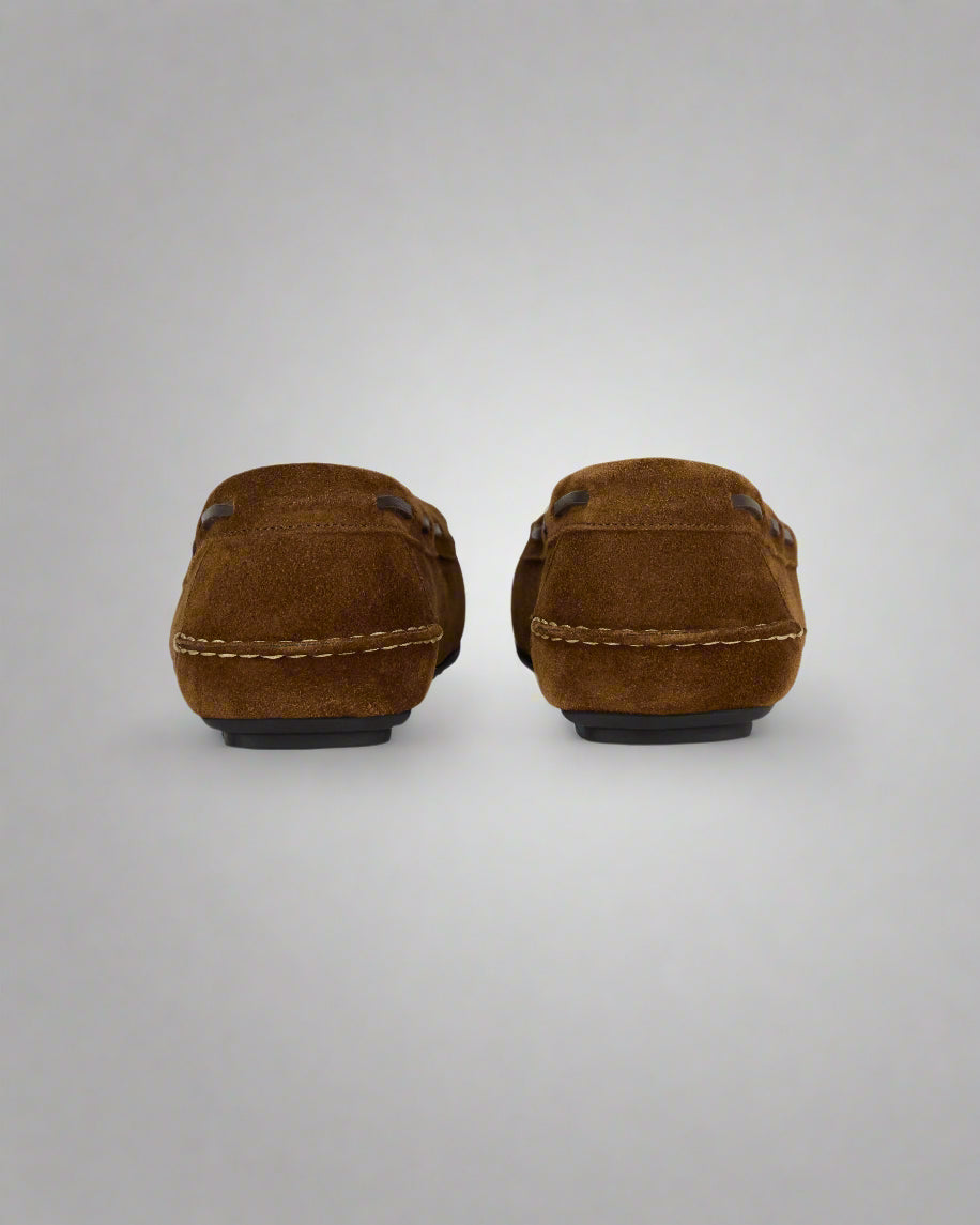 Vellano Branlow Suede Moccasins in Tobacco Brown