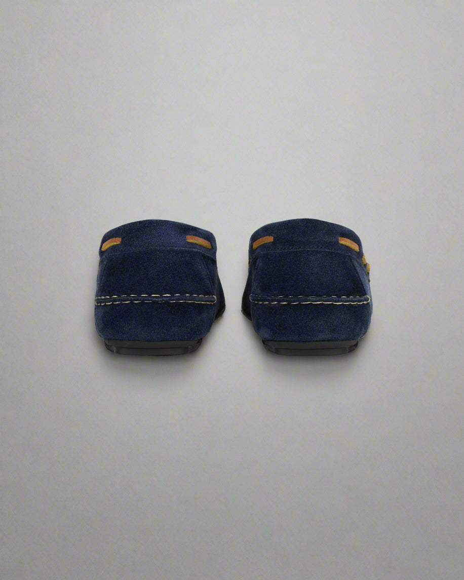 Vellano Branlow Suede Driving Moccasins in Blue