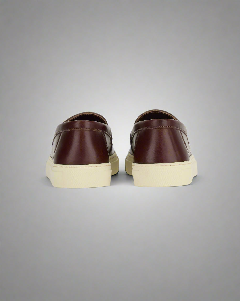 Vellano Scruscion Leather Loafers in Dark Brown