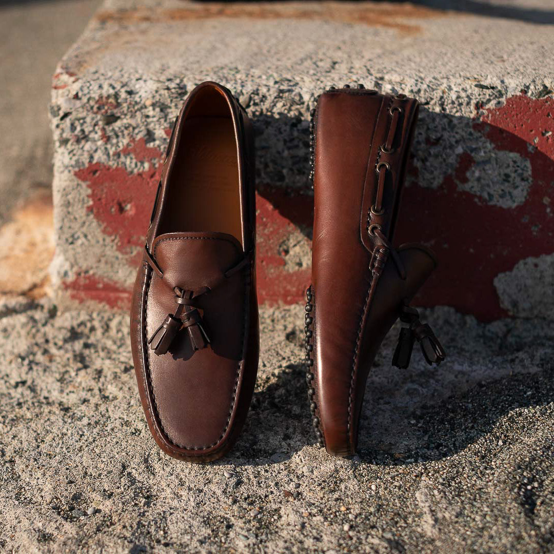 Vellano Branlow Tassel Moccasins in Vintage Brown