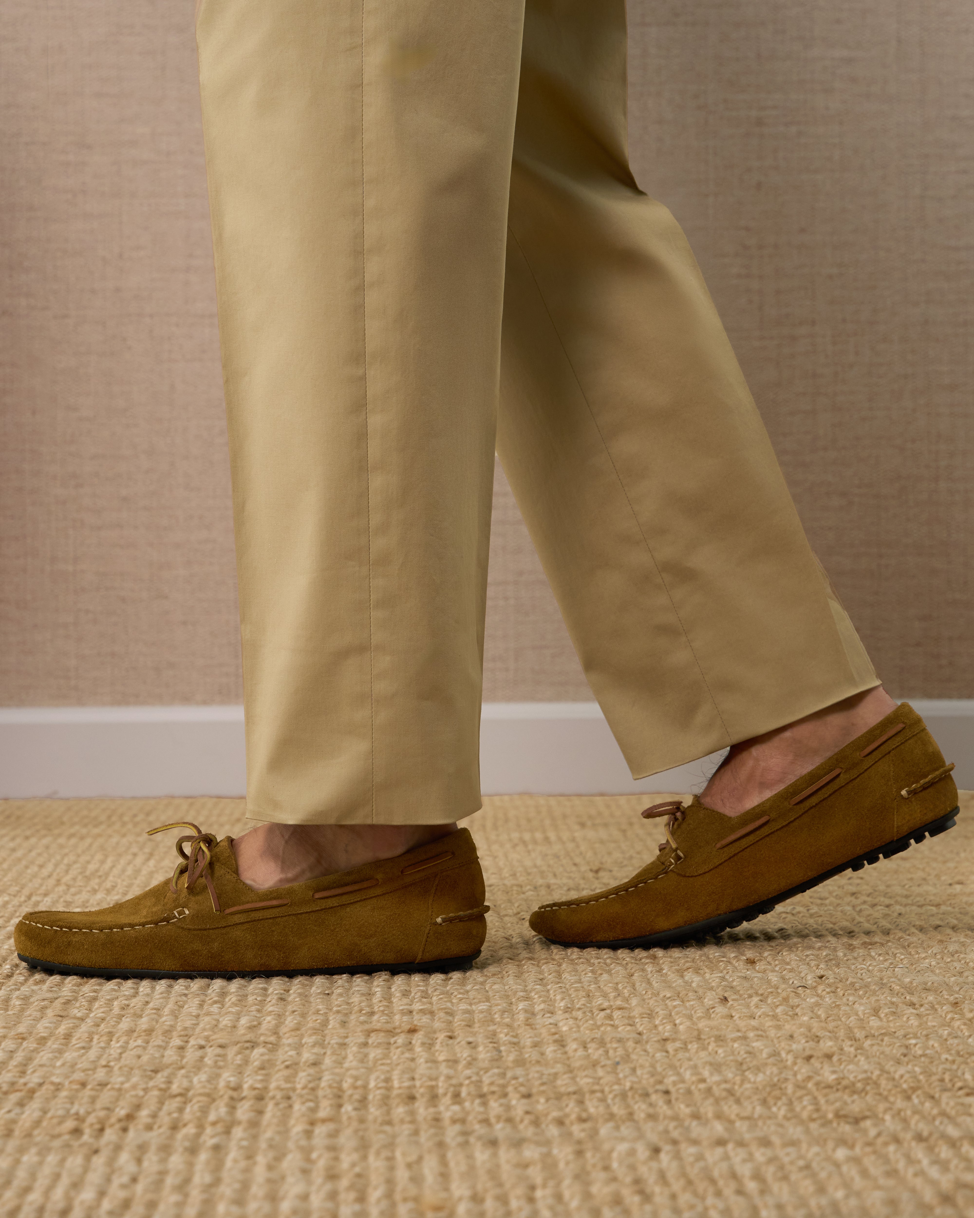 Vellano Branlow Suede Moccasins in Beige