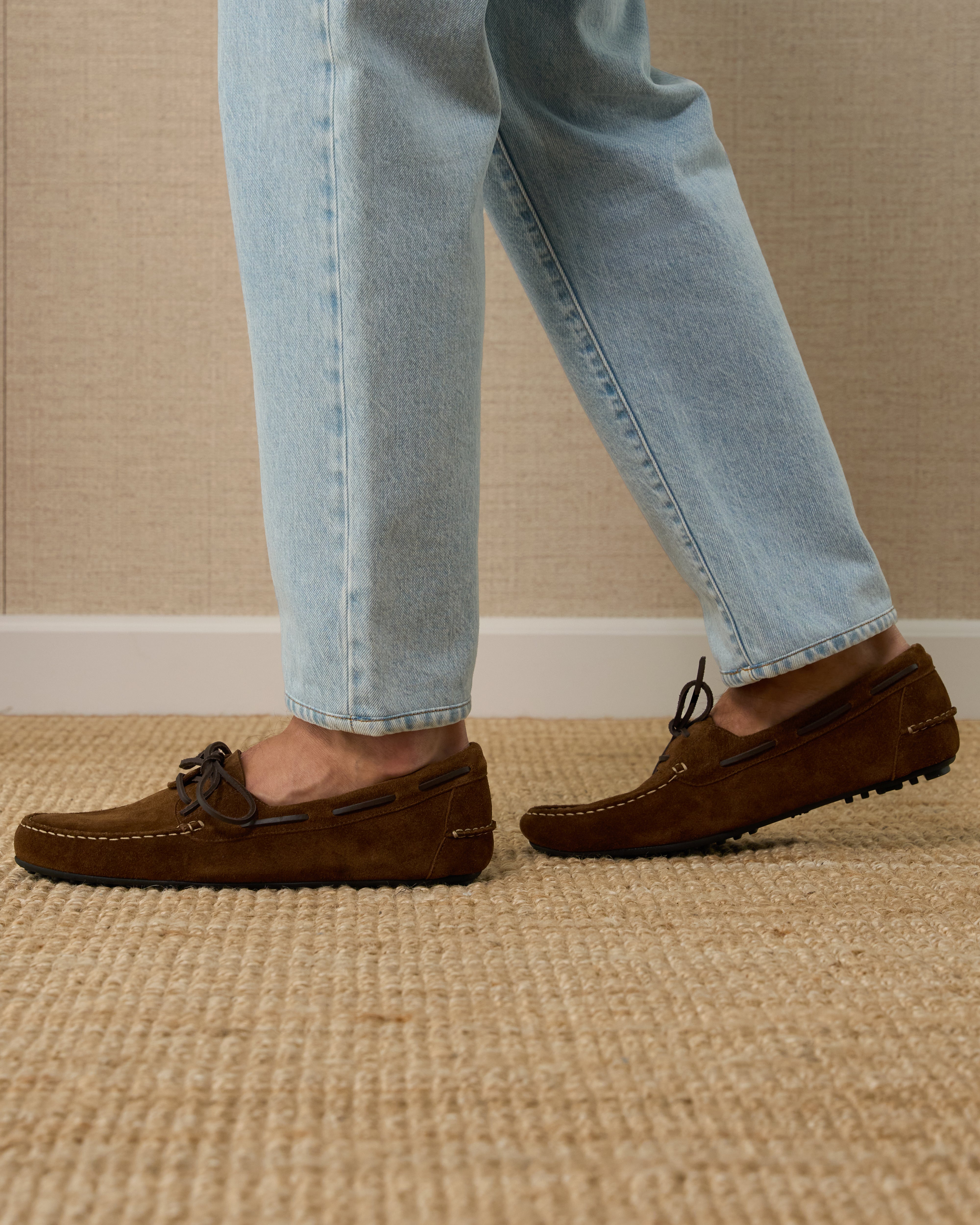 Vellano Branlow Suede Moccasins in Tobacco Brown