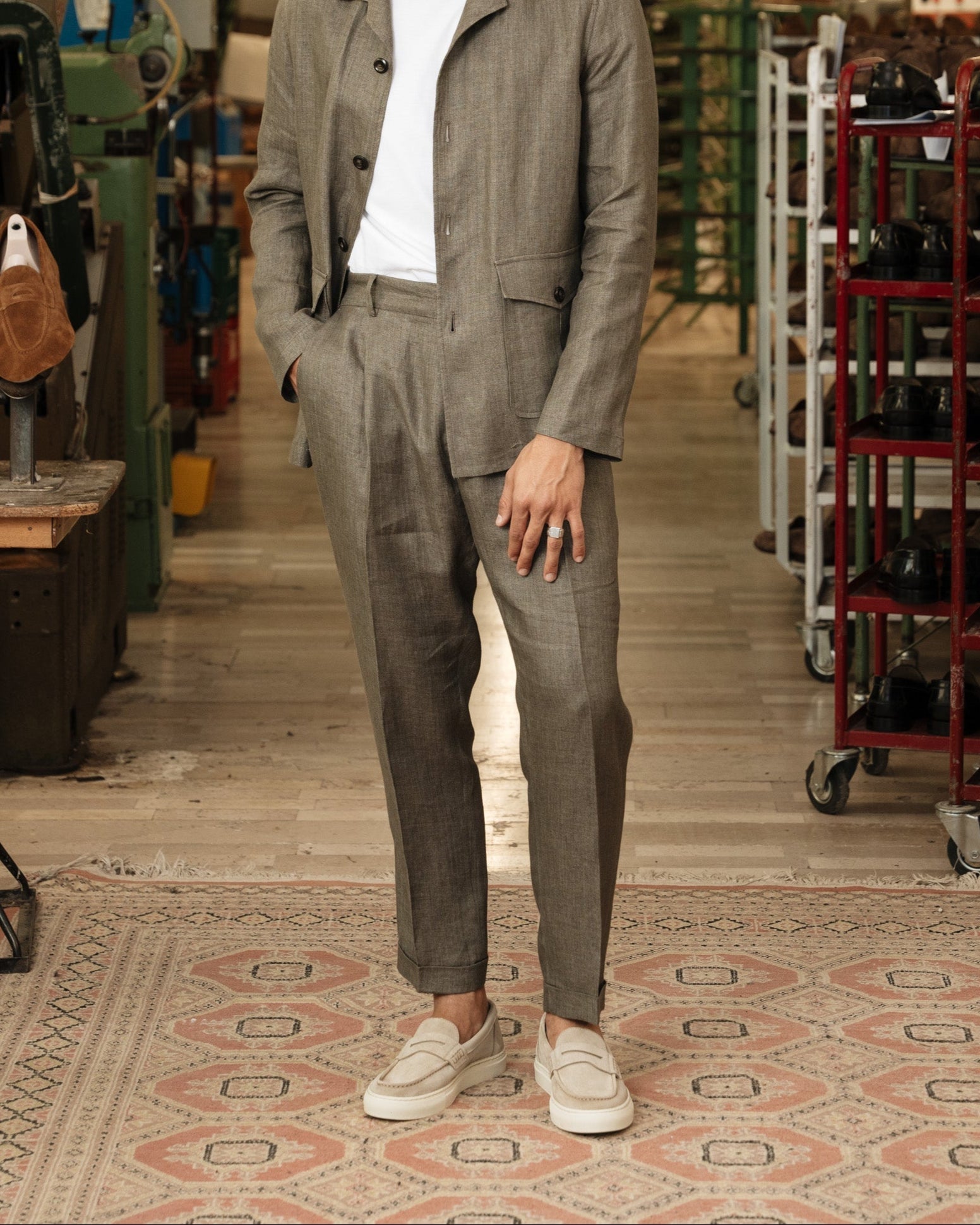 Vellano Marlewyn Suede Loafers in Beige