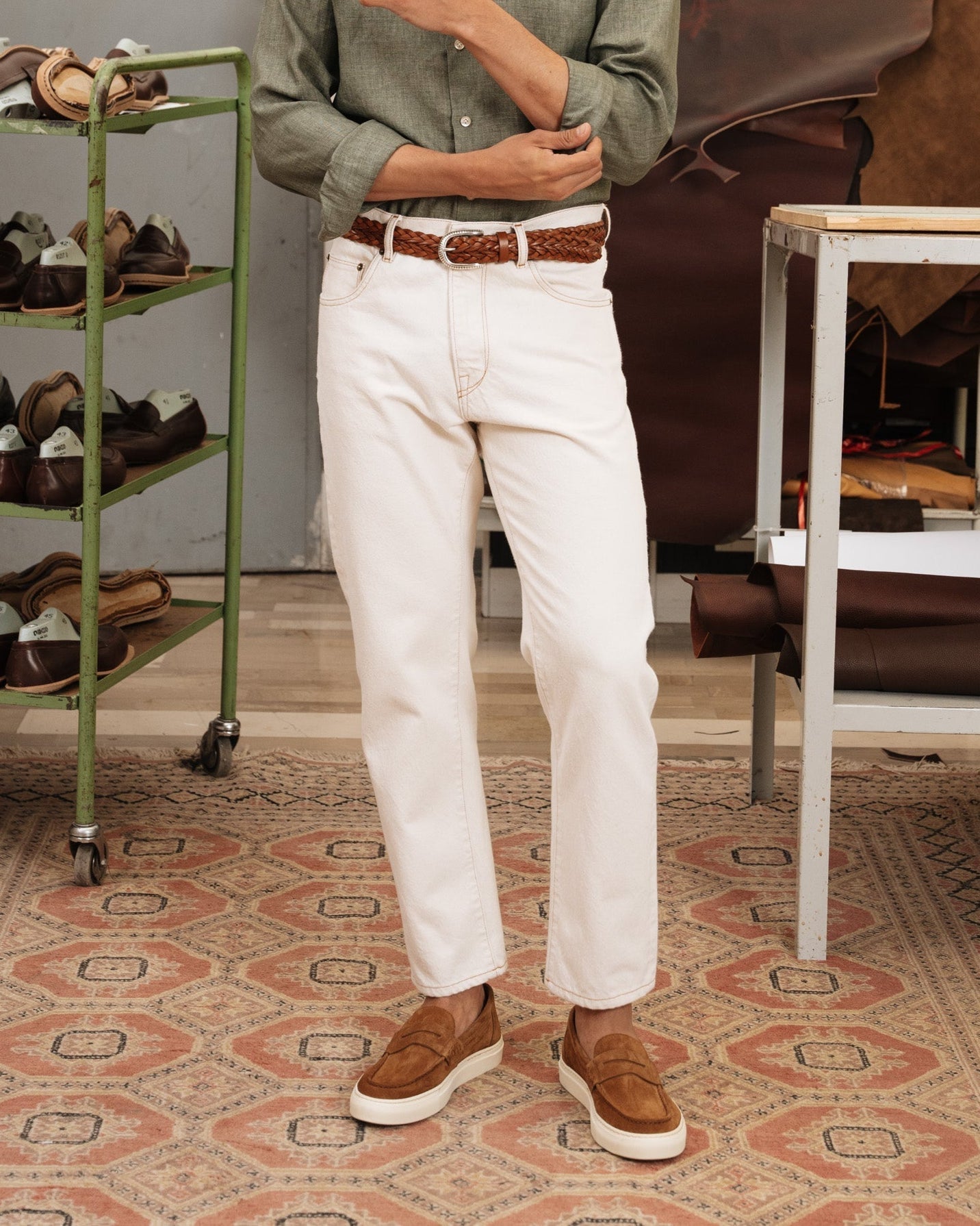 Vellano Marlewyn Suede Loafers in Tobacco Brown