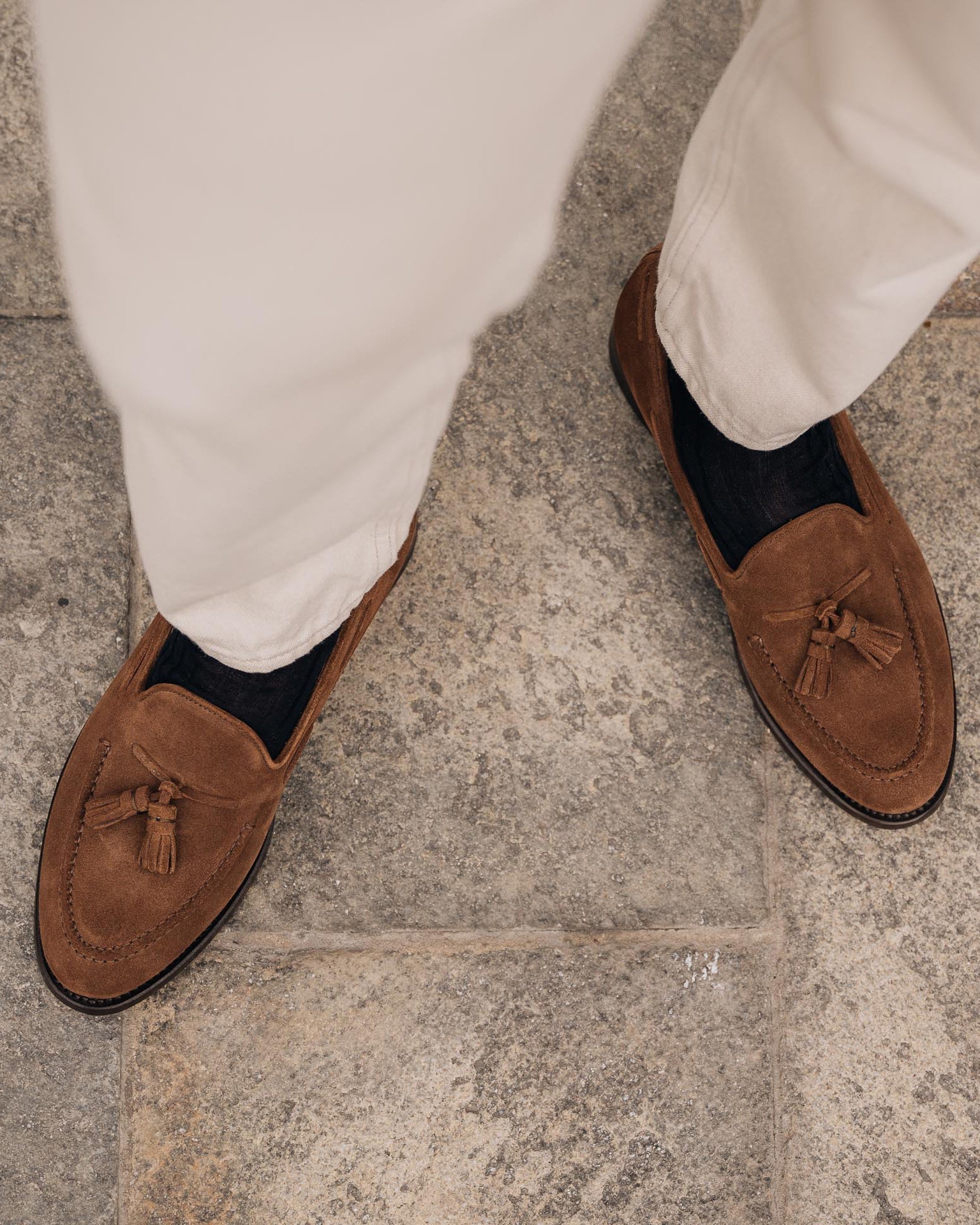 Vellano Halverton Tobacco Brown Suede Tassel Loafers