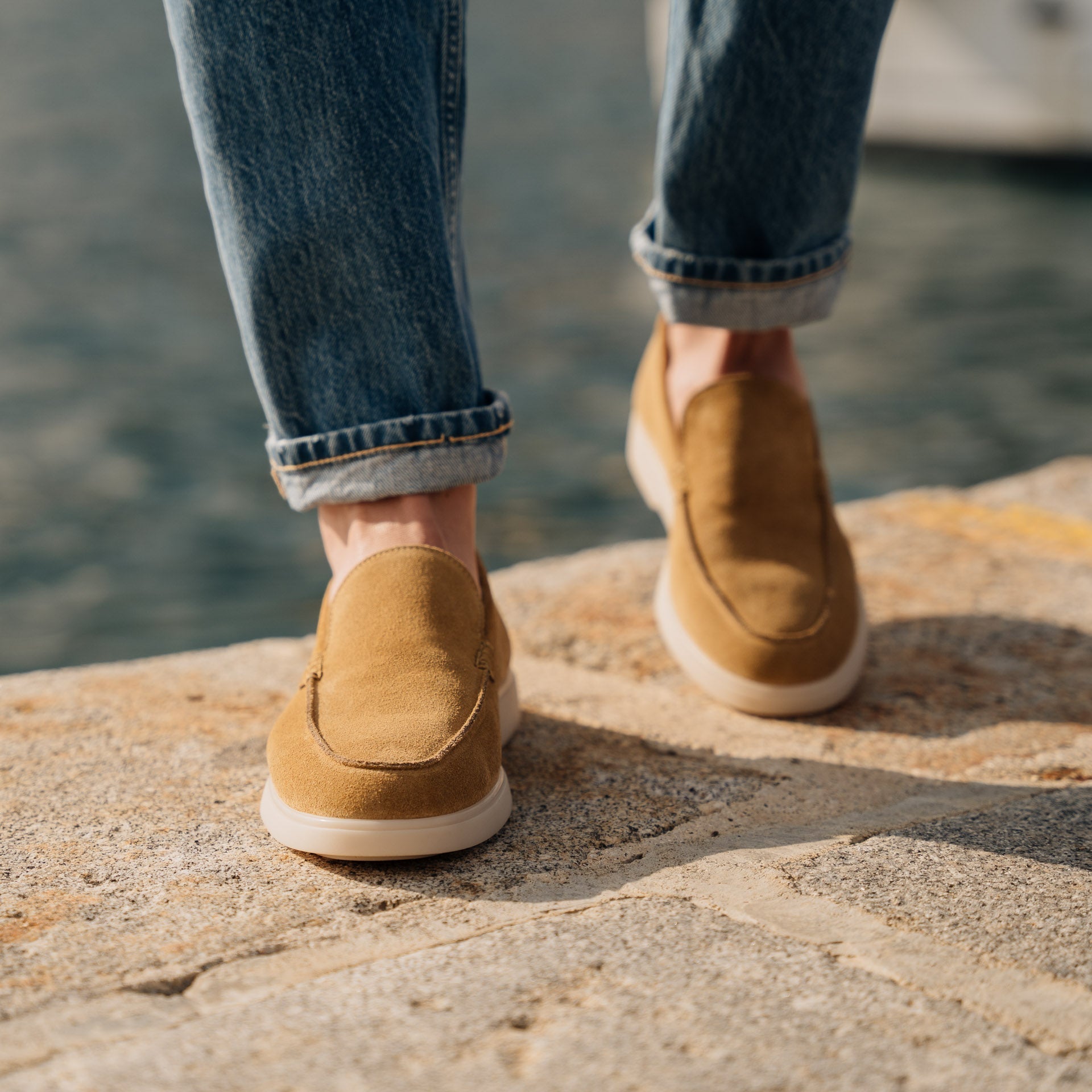 Vellano Calbridge Suede Loafers in Beige