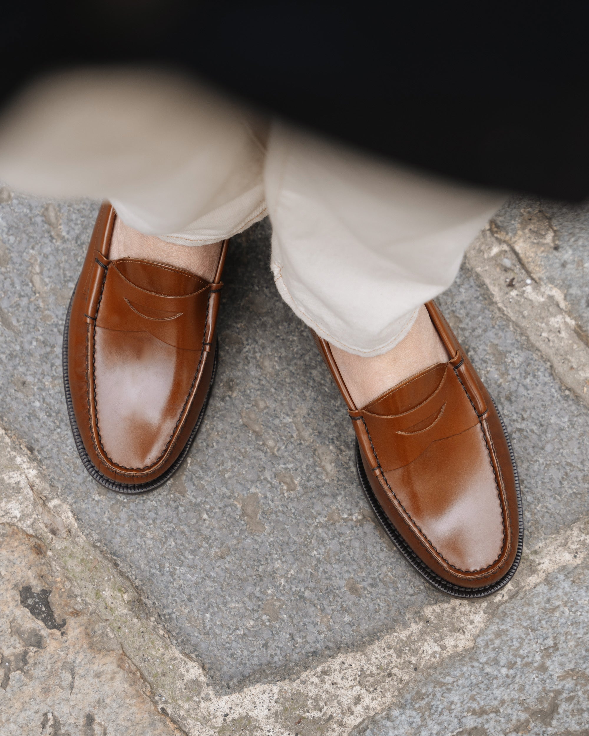 Vellano Cognac Penny Loafers