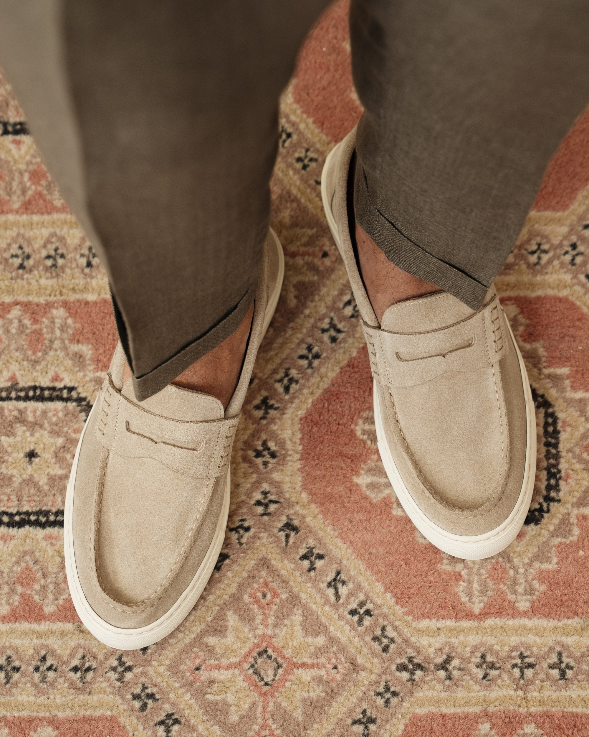 Vellano Marlewyn Suede Loafers in Beige