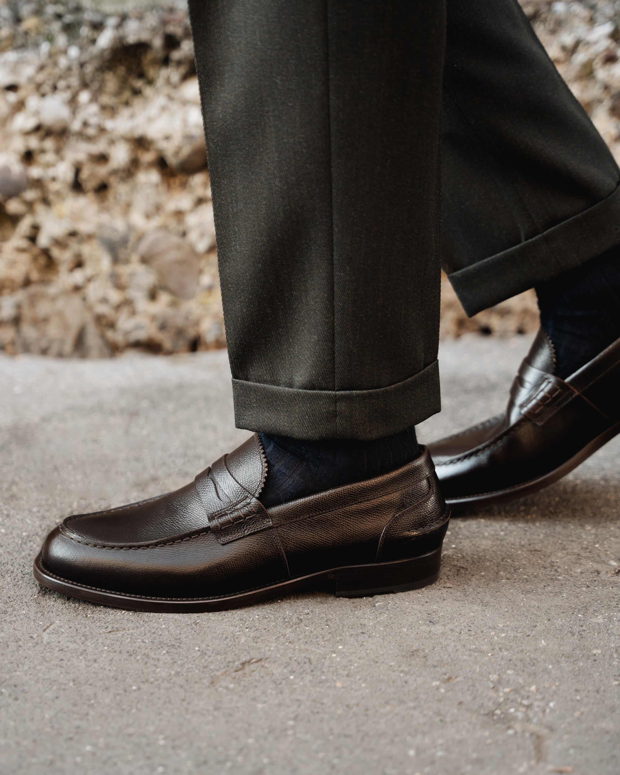 Vellano Harrowmere Tumbled Leather Penny Loafers