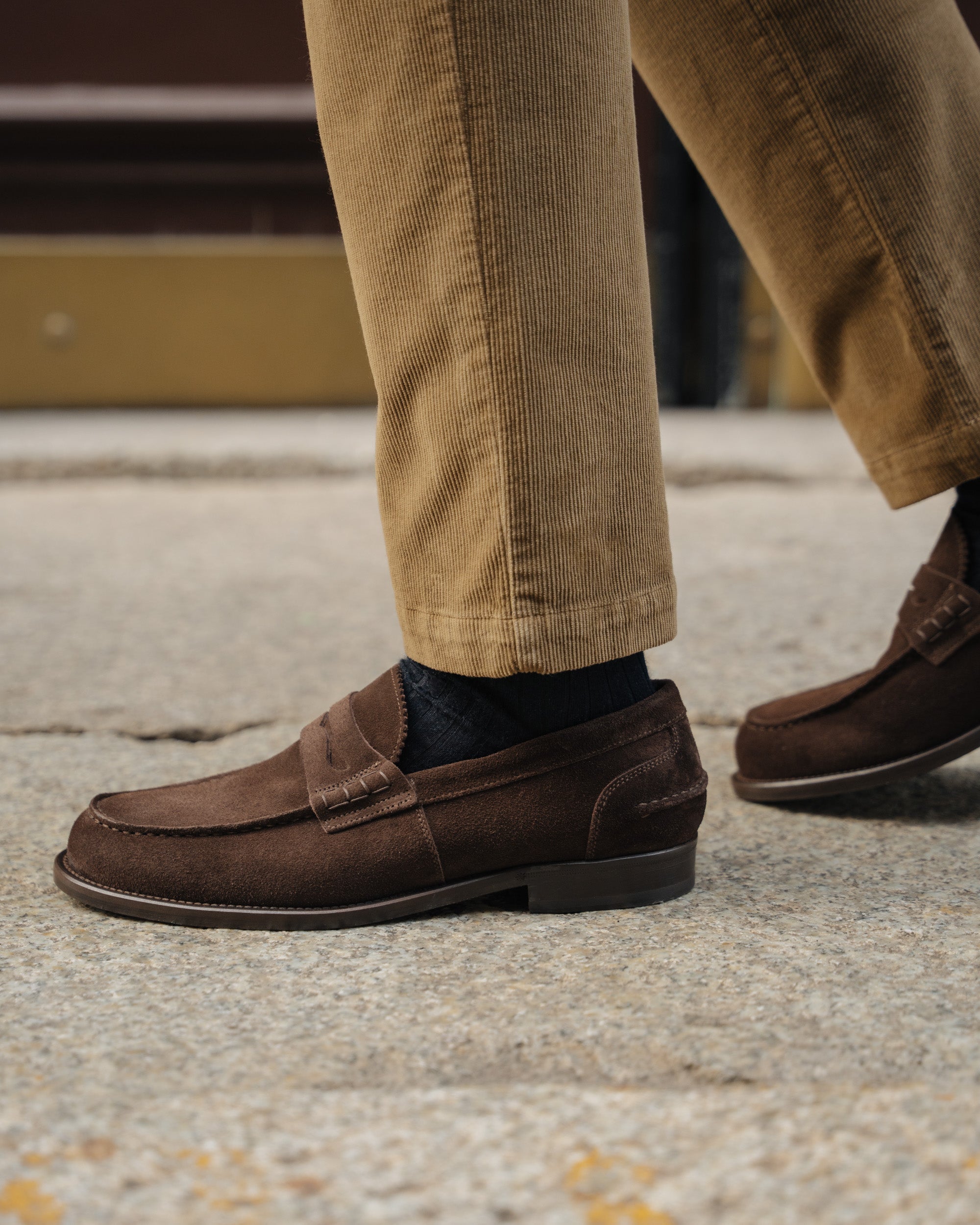 Vellano Harrowmere Dark Brown Suede Penny Loafers