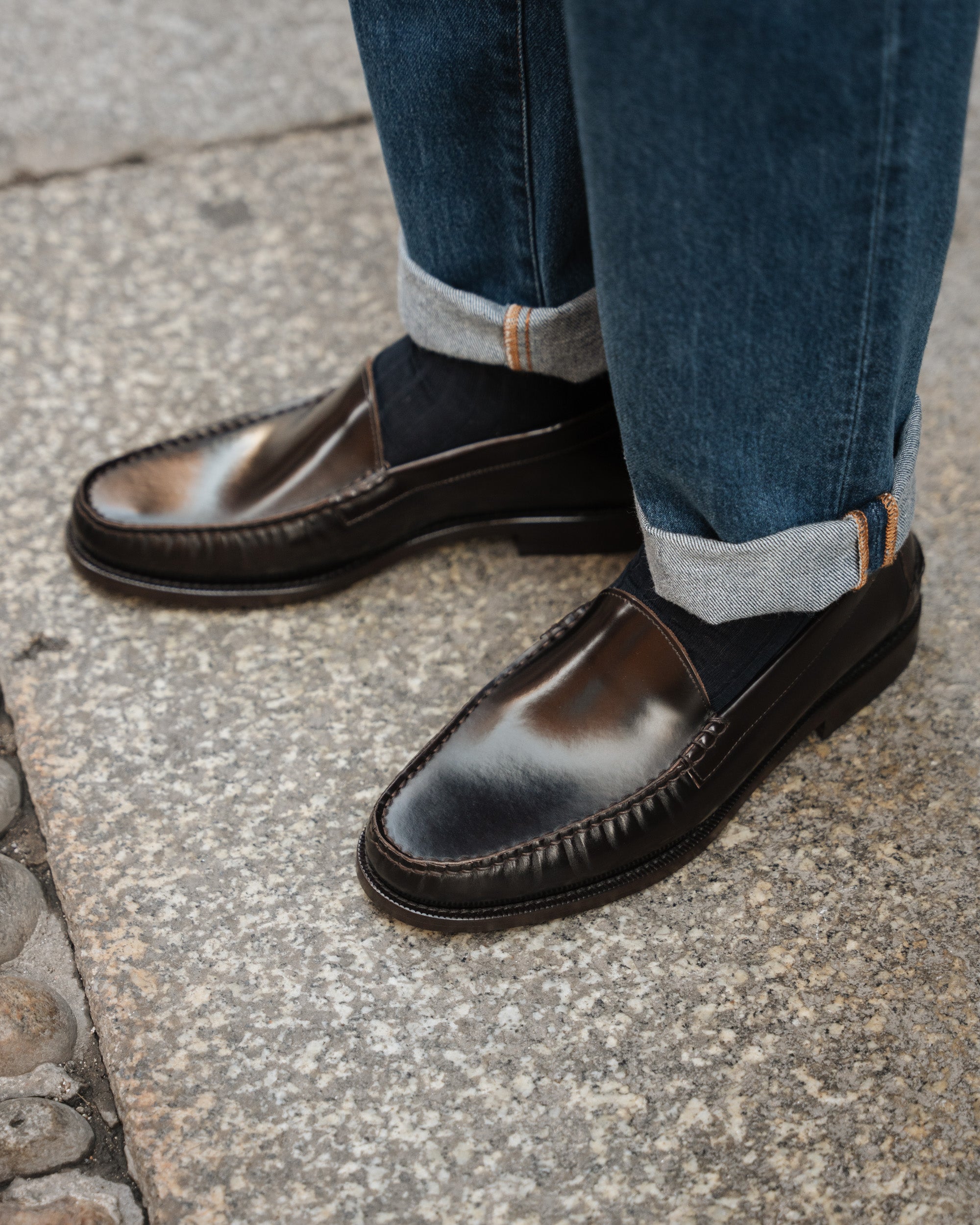 Vellano Harrowmere Abraded Leather Penny Loafers