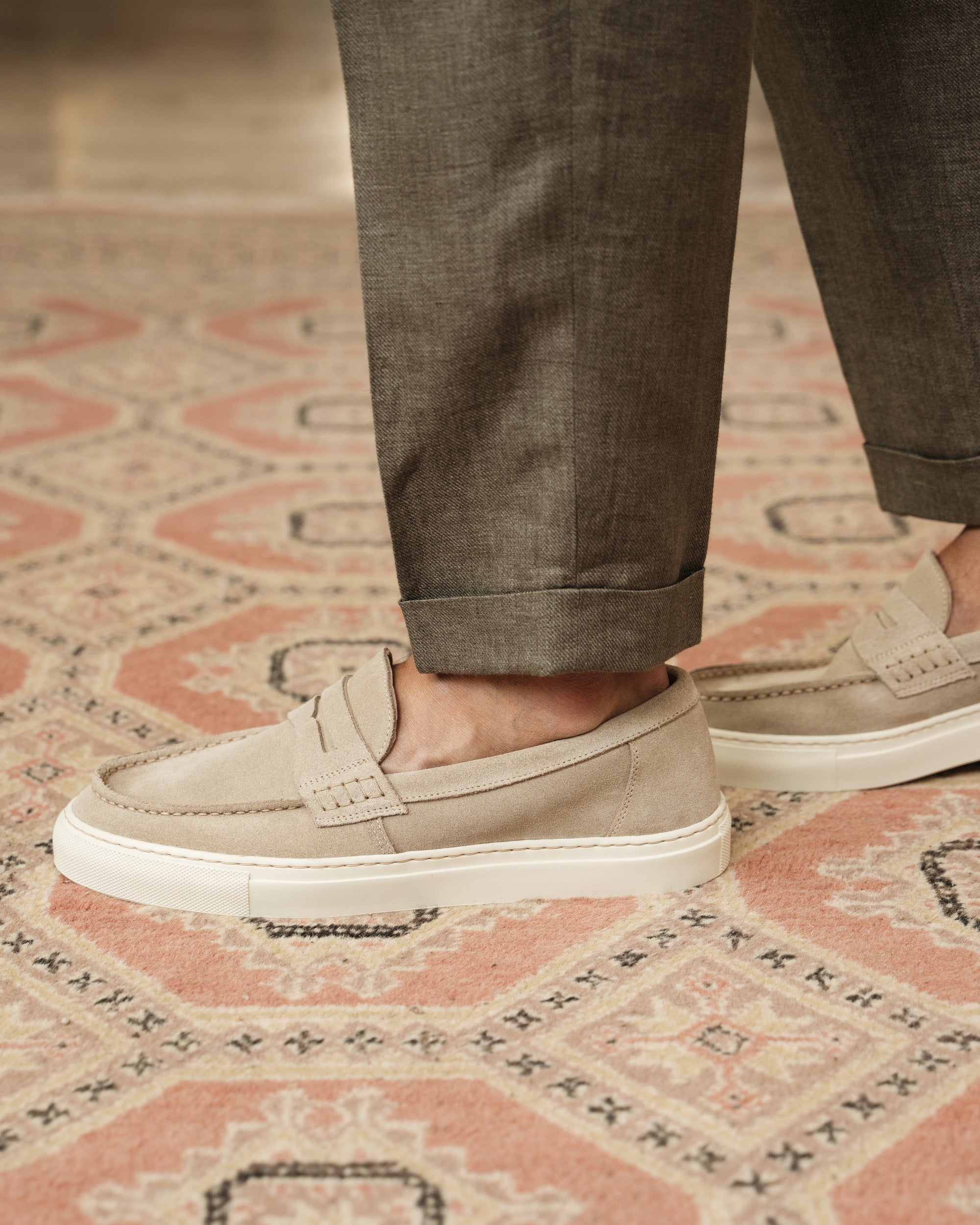 Vellano Marlewyn Suede Loafers in Beige