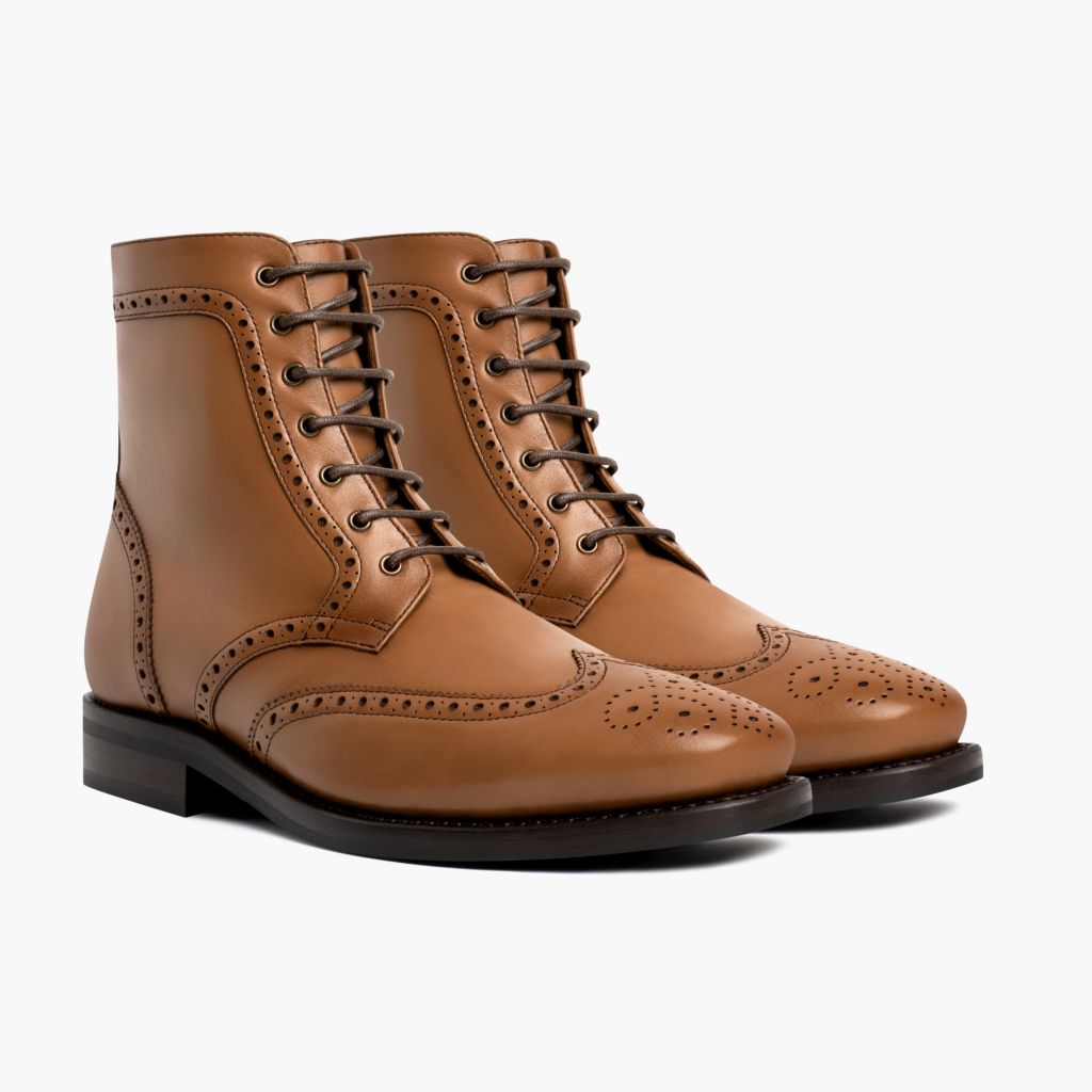 Vellano Wellington Goodyear Welt Brogue Boot – Heritage Tan