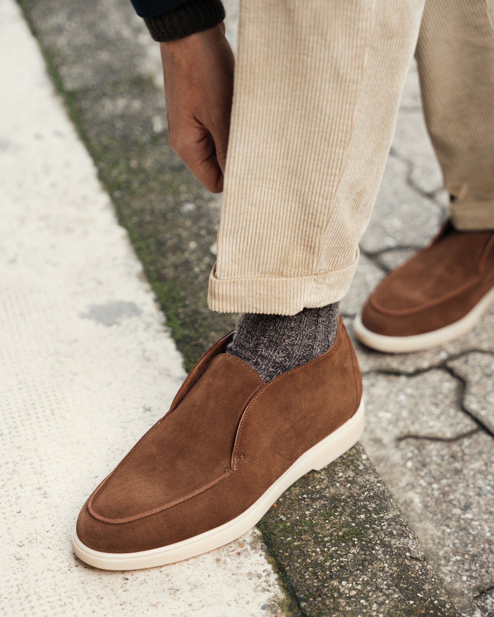 Vellano Brown Suede Loafers